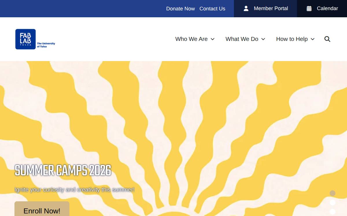 Fab Lab Tulsa website preview