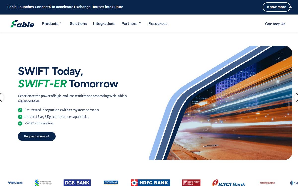 Fable Fintech website preview