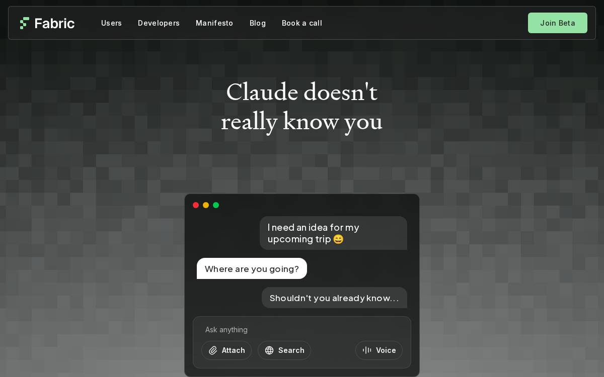 Fabric website preview