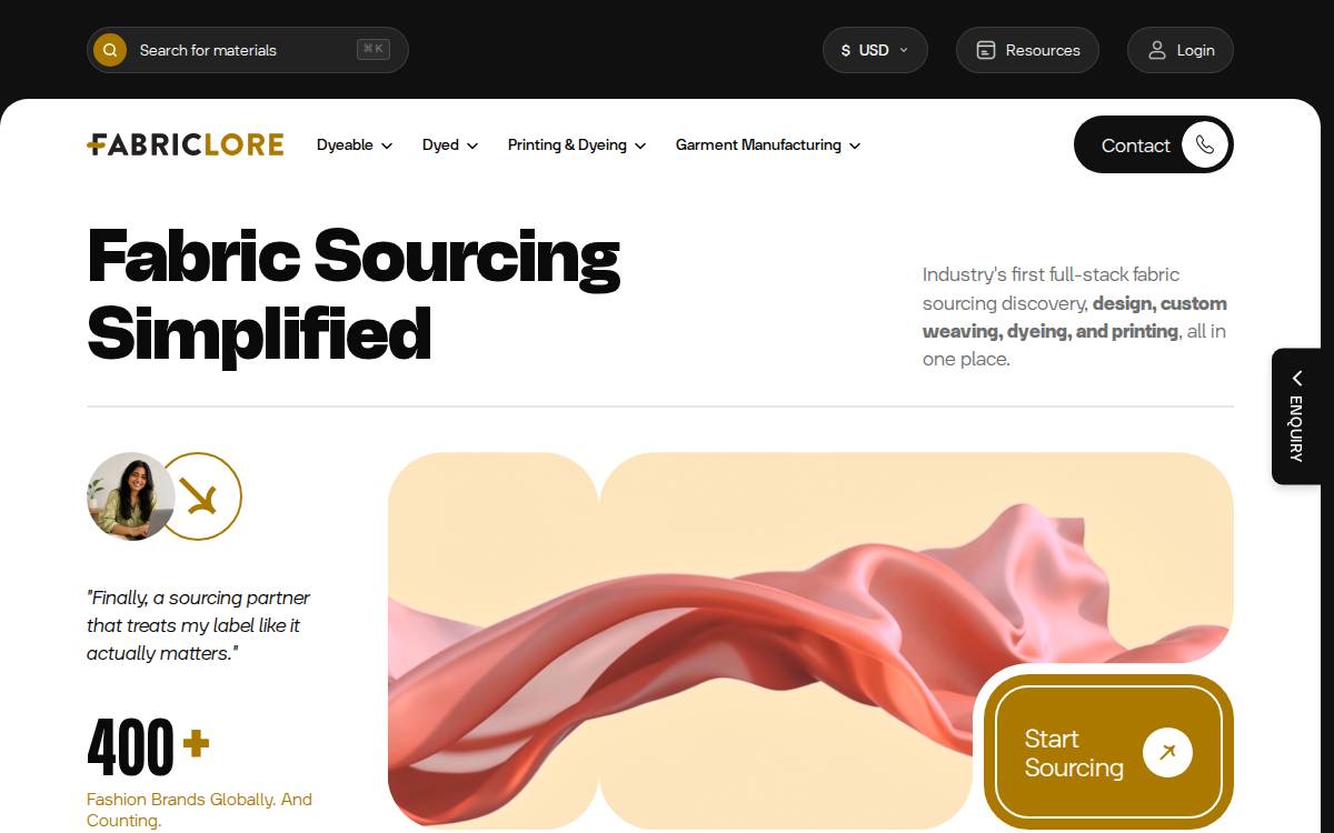 Fabriclore website preview