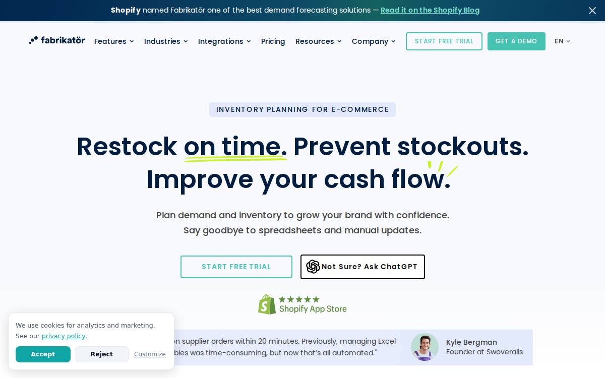 Fabrikatör website preview