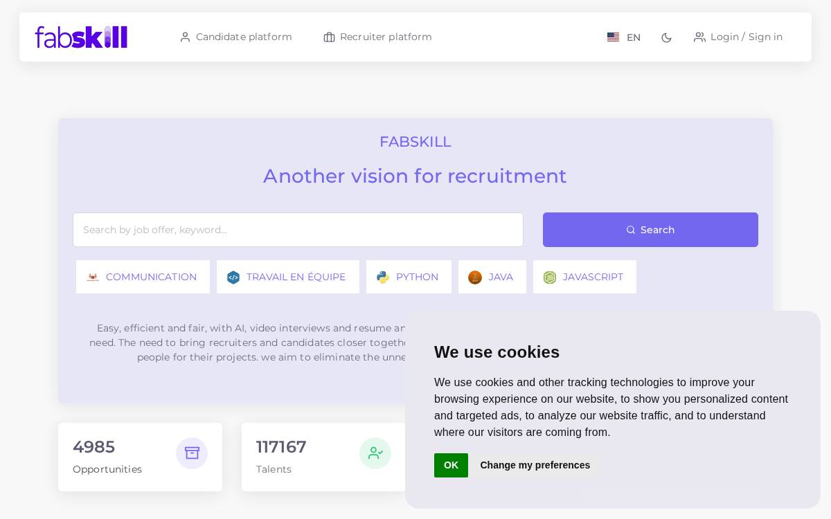 Fabskill website preview