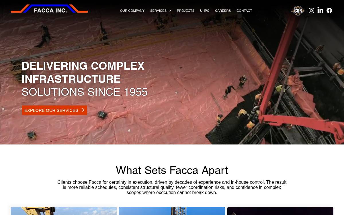 Facca Inc. website preview