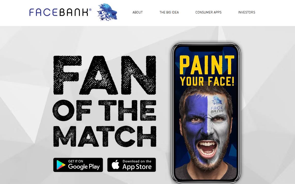FaceBank website preview