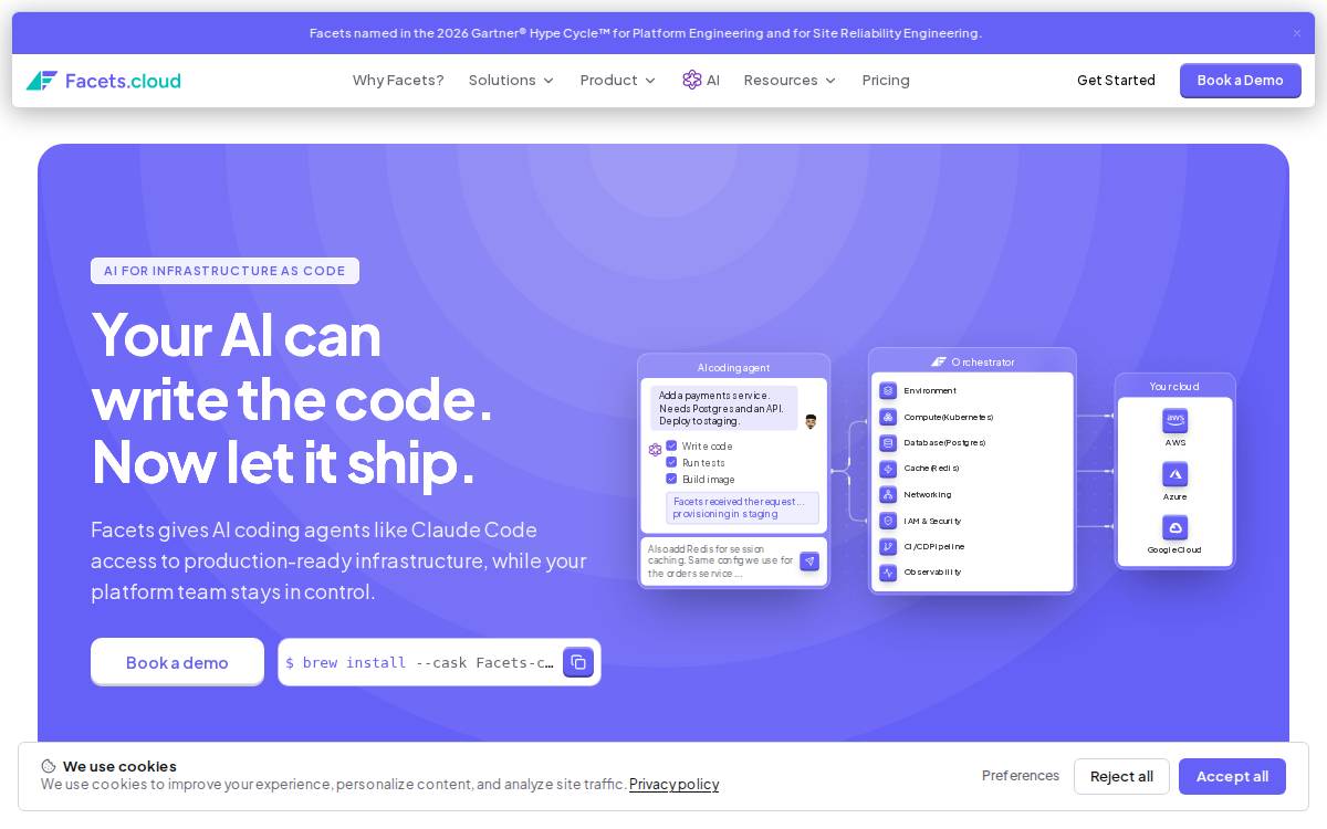 Facets Cloud website preview