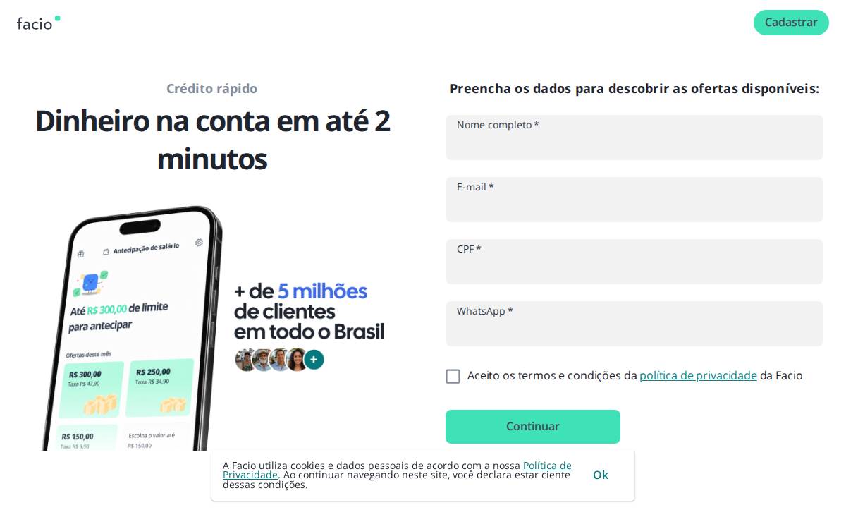 Facio website preview