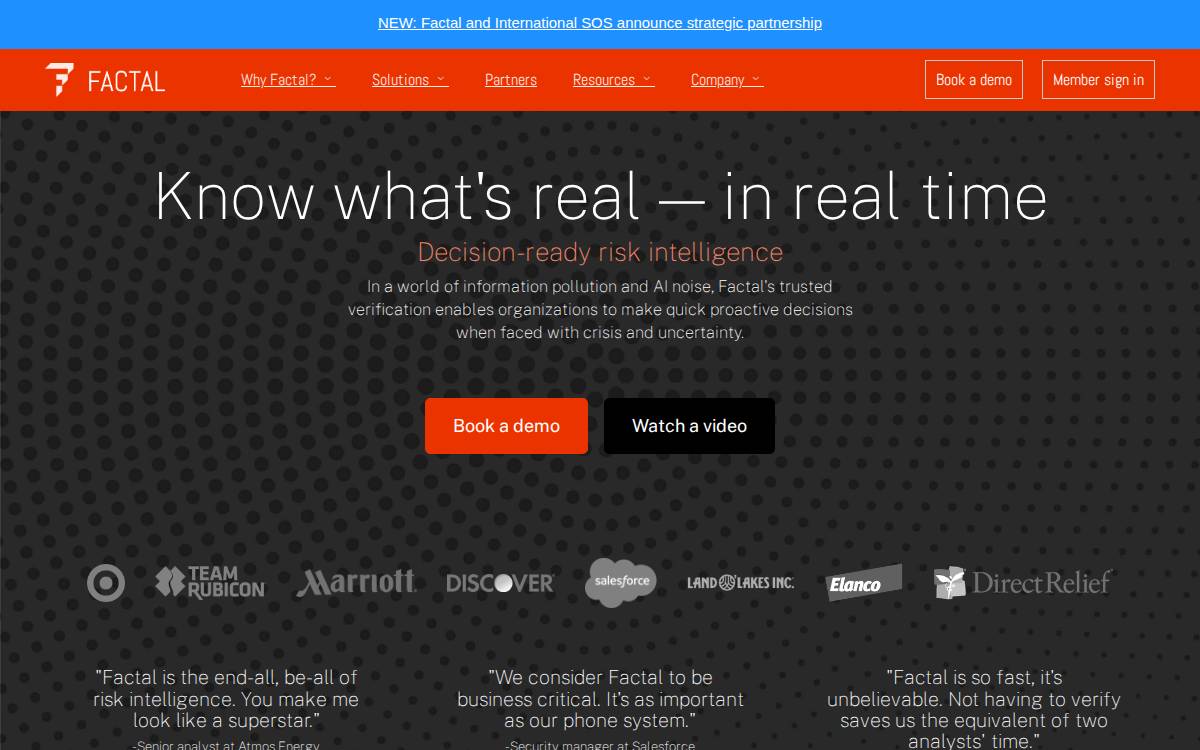 Factal website preview
