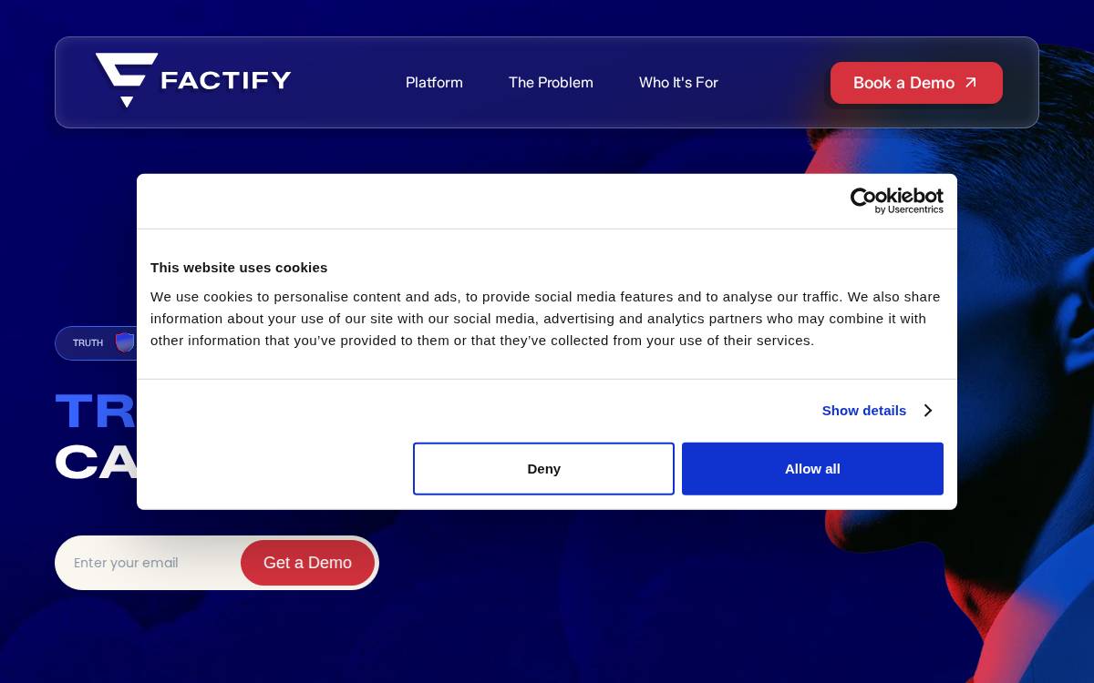 Factify website preview