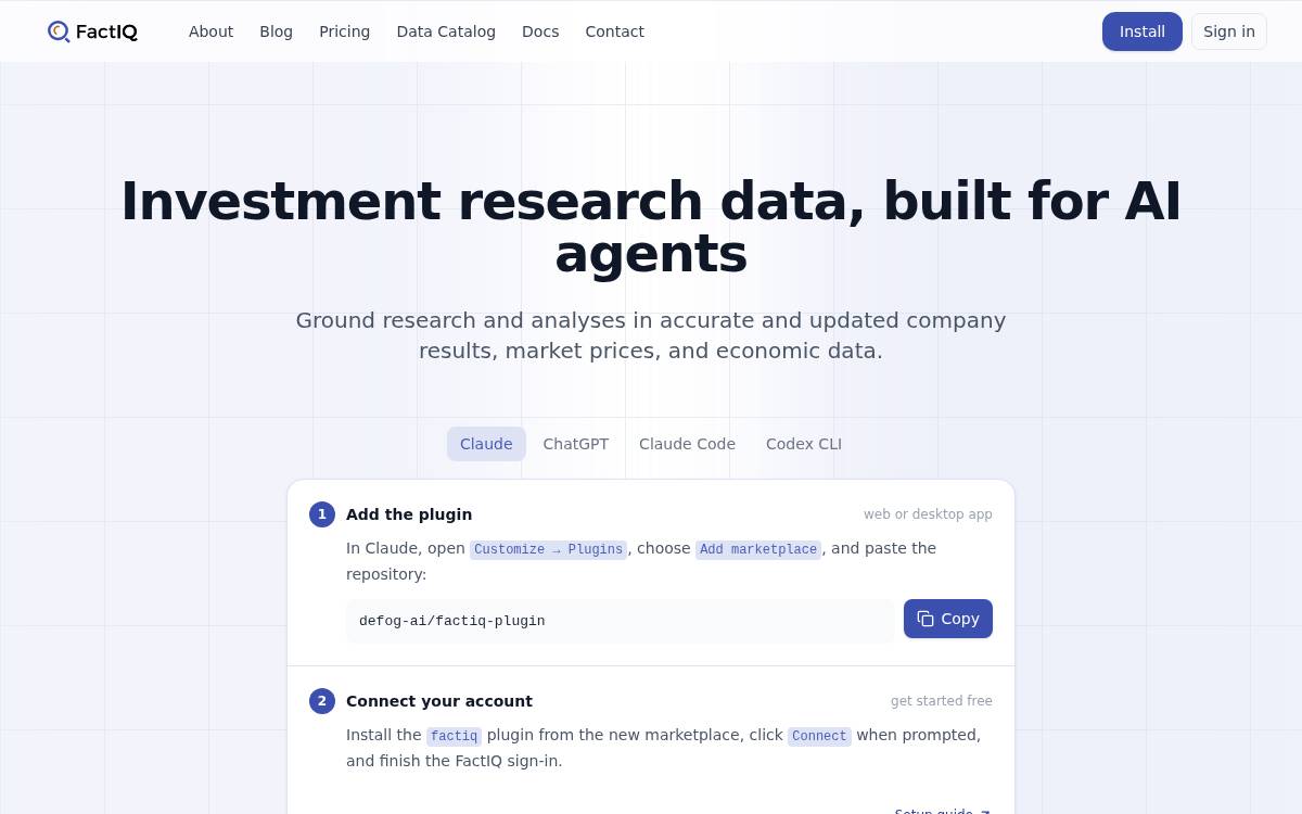 FactIQ website preview