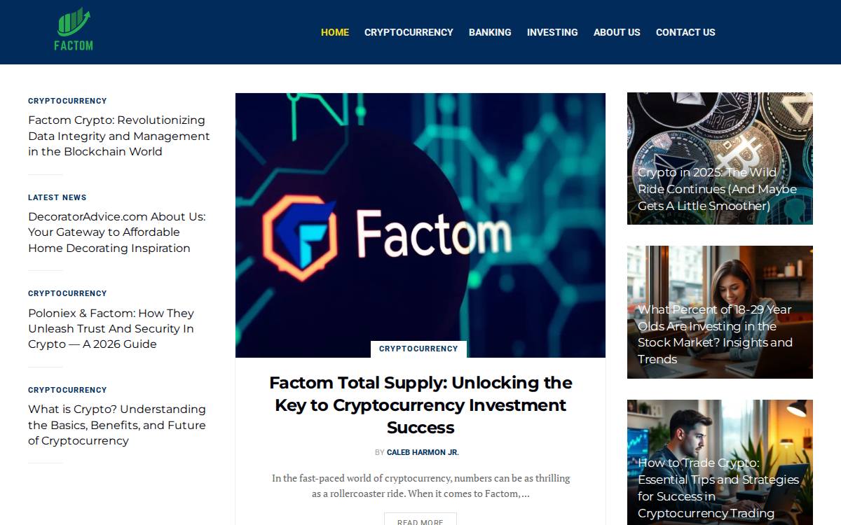 Factom website preview