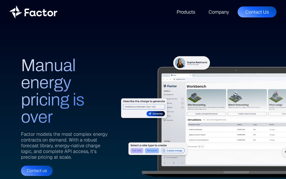 Factor website preview