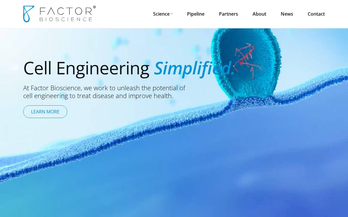 Factor Bioscience website preview