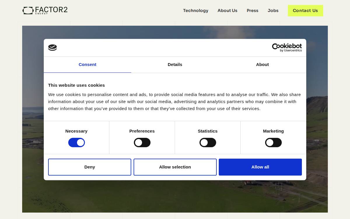 Factor2 Energy website preview
