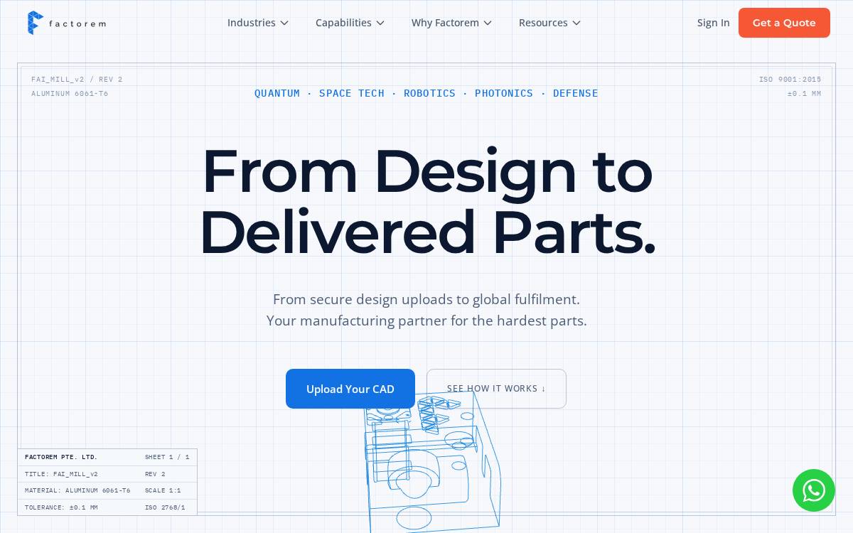 Factorem On-demand manufacturing platform in Southeast Asia website preview