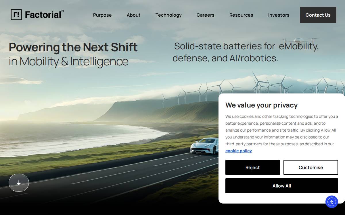 Factorialenergy website preview