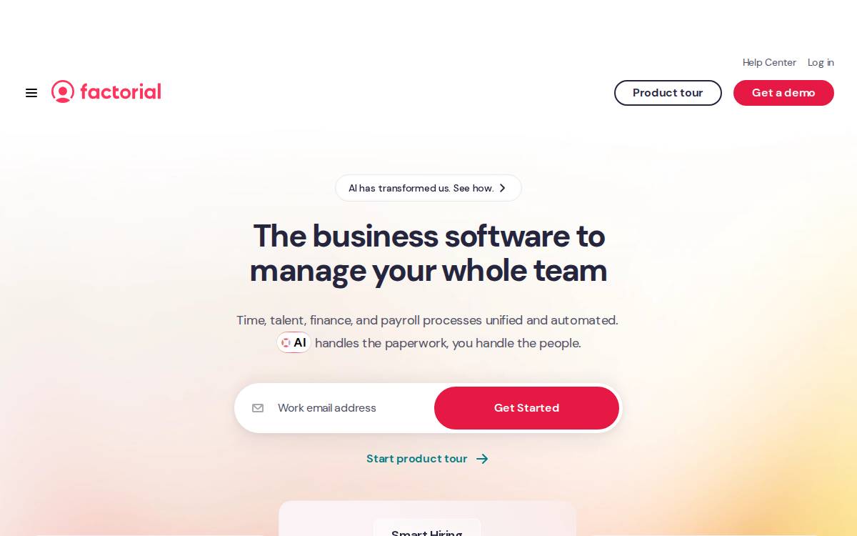 Factorial website preview