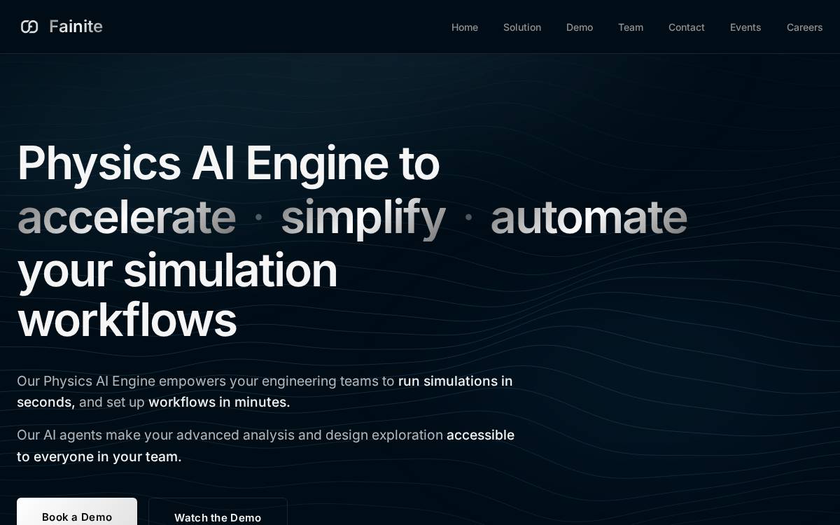Fainite website preview