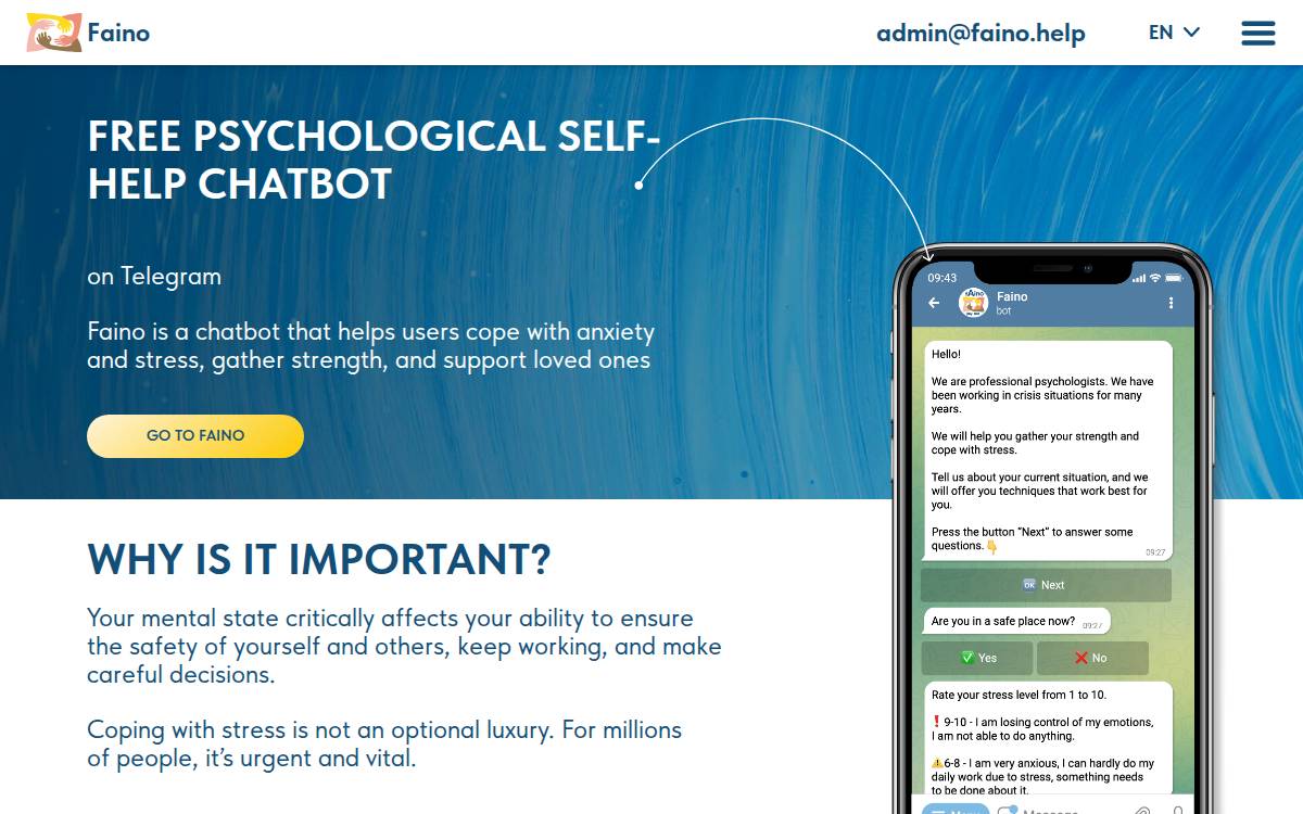 Faino website preview