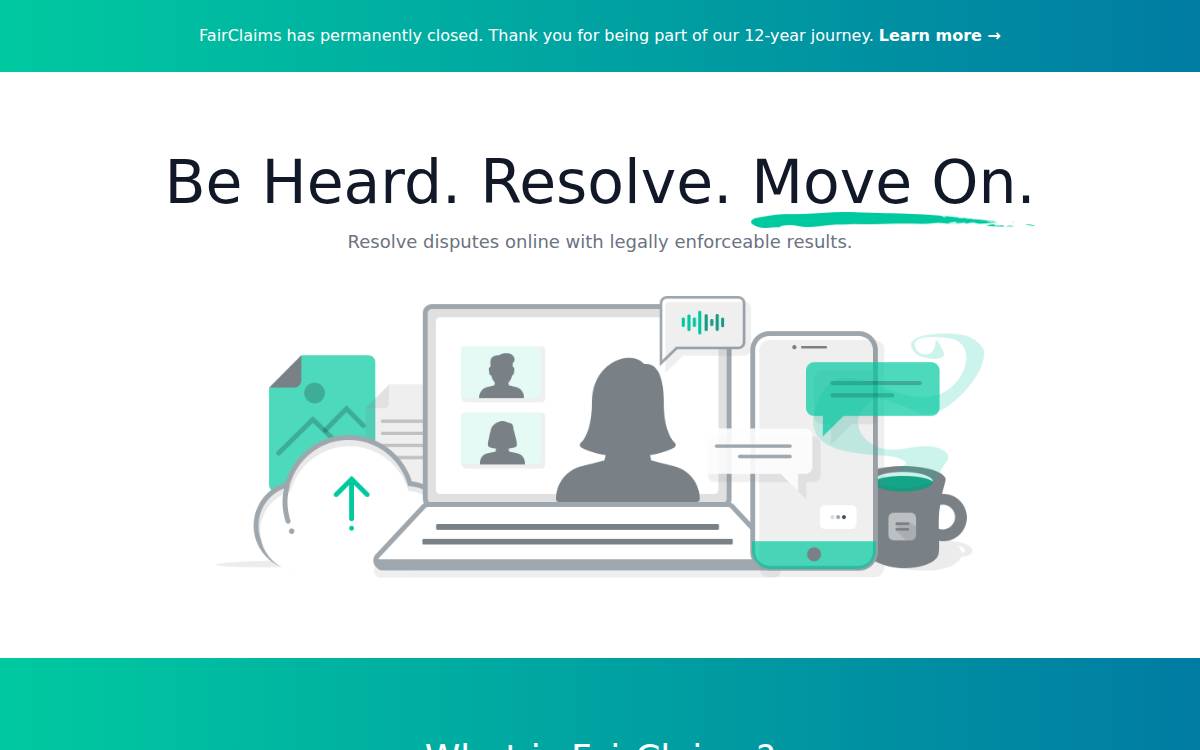 Fairclaims website preview