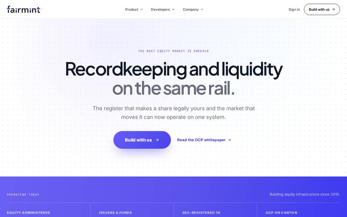 Fairmint website preview