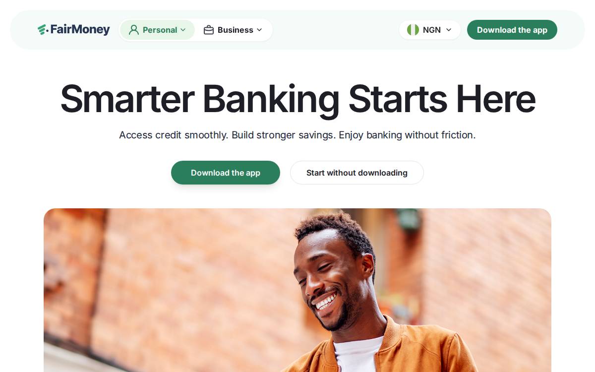 Fairmoney website preview
