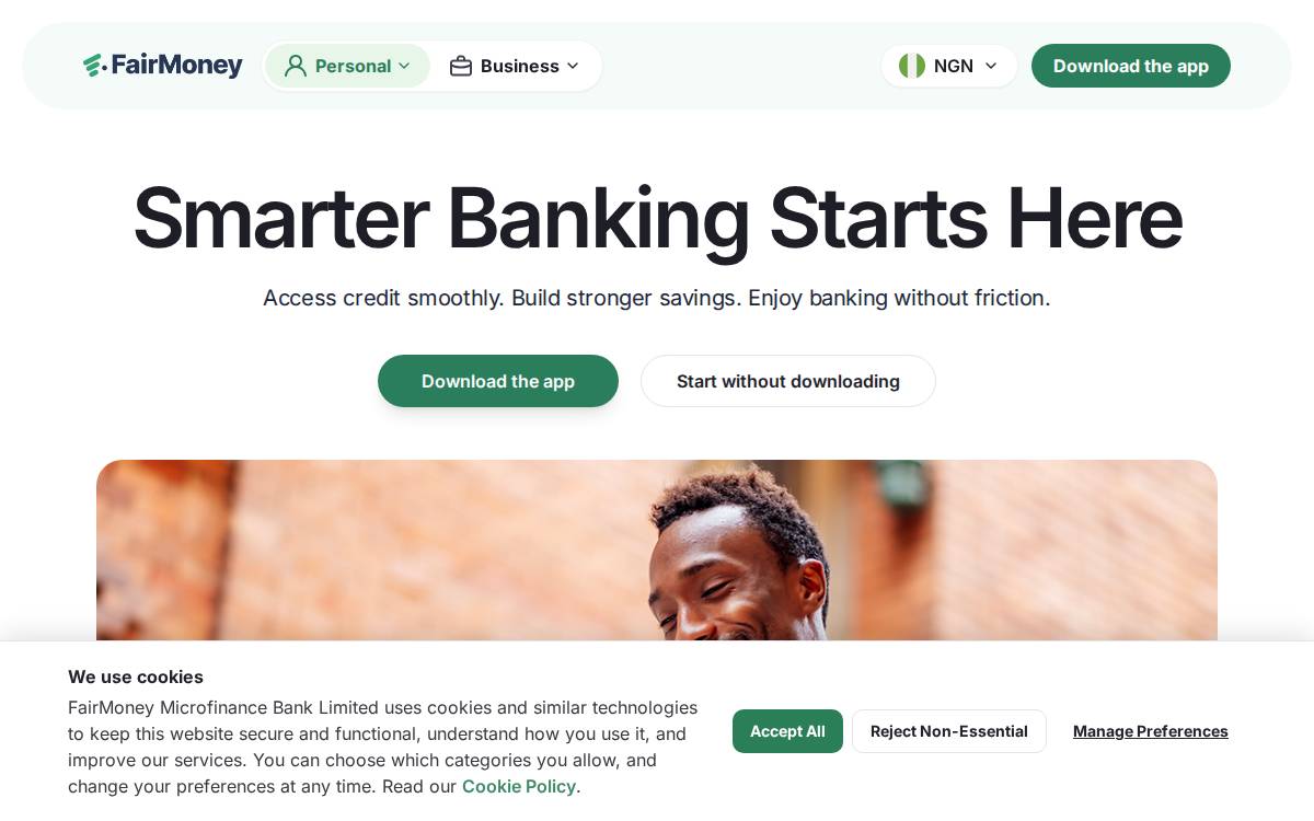 FairMoney website preview
