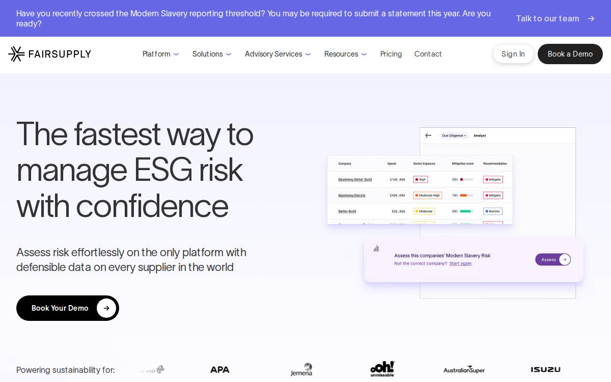 Fairsupply website preview
