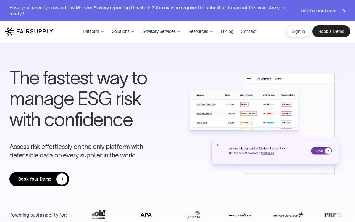 Fair Supply website preview