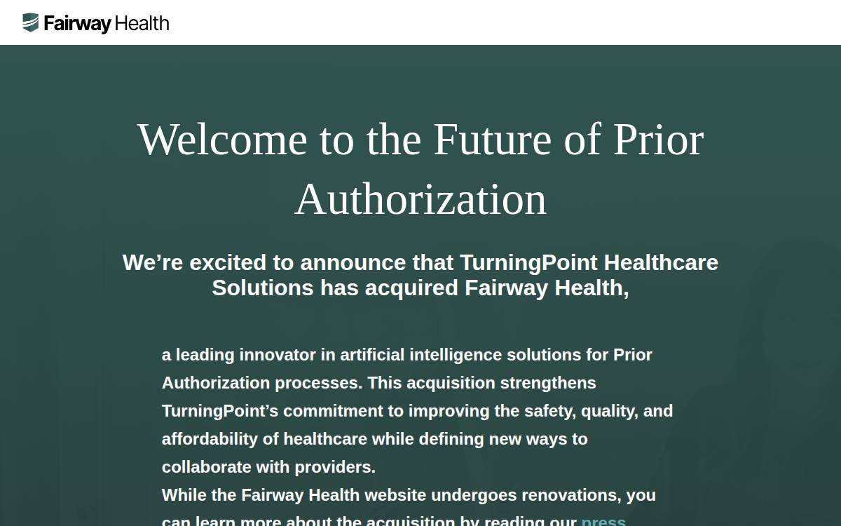 Fairway Health website preview