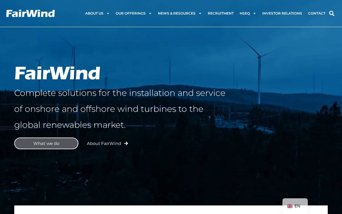 FairWind website preview