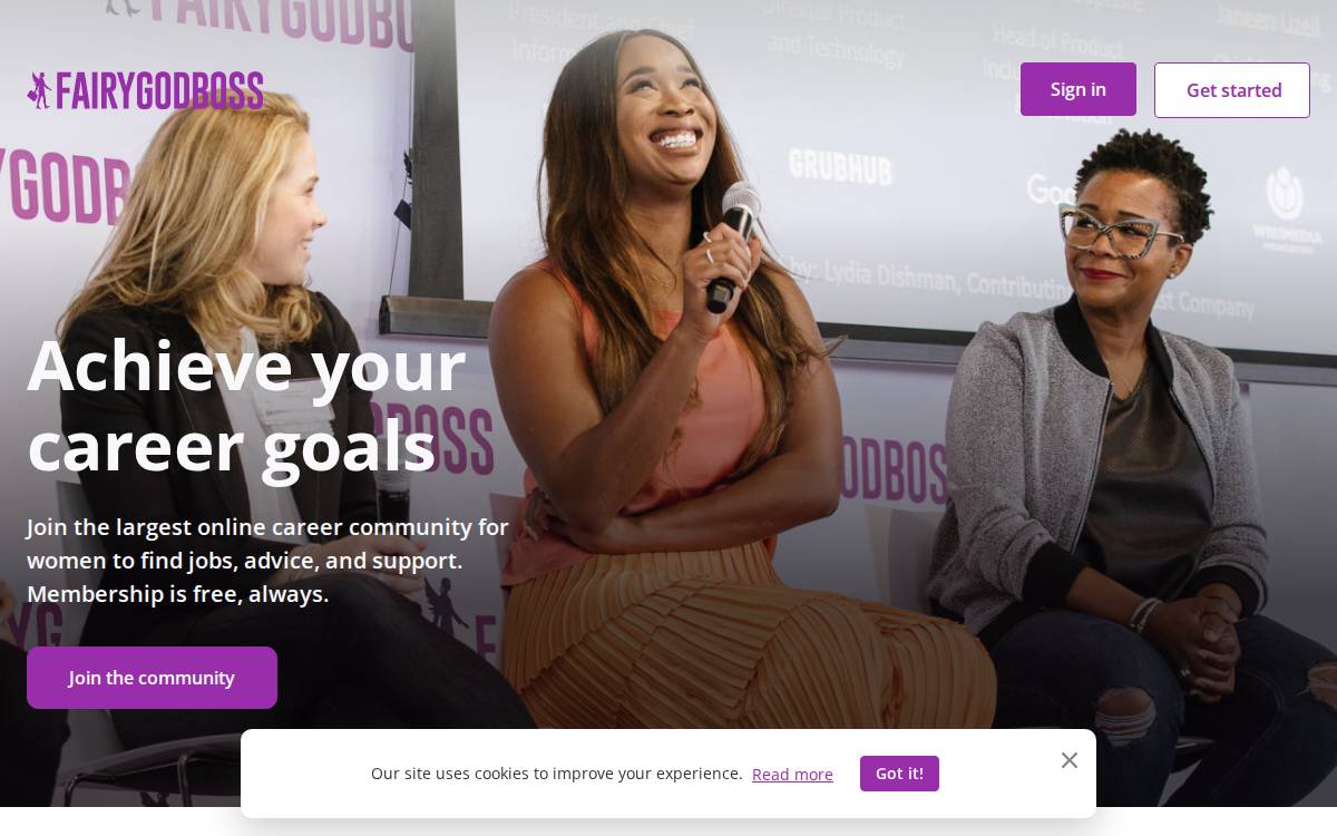 Fairygodboss website preview
