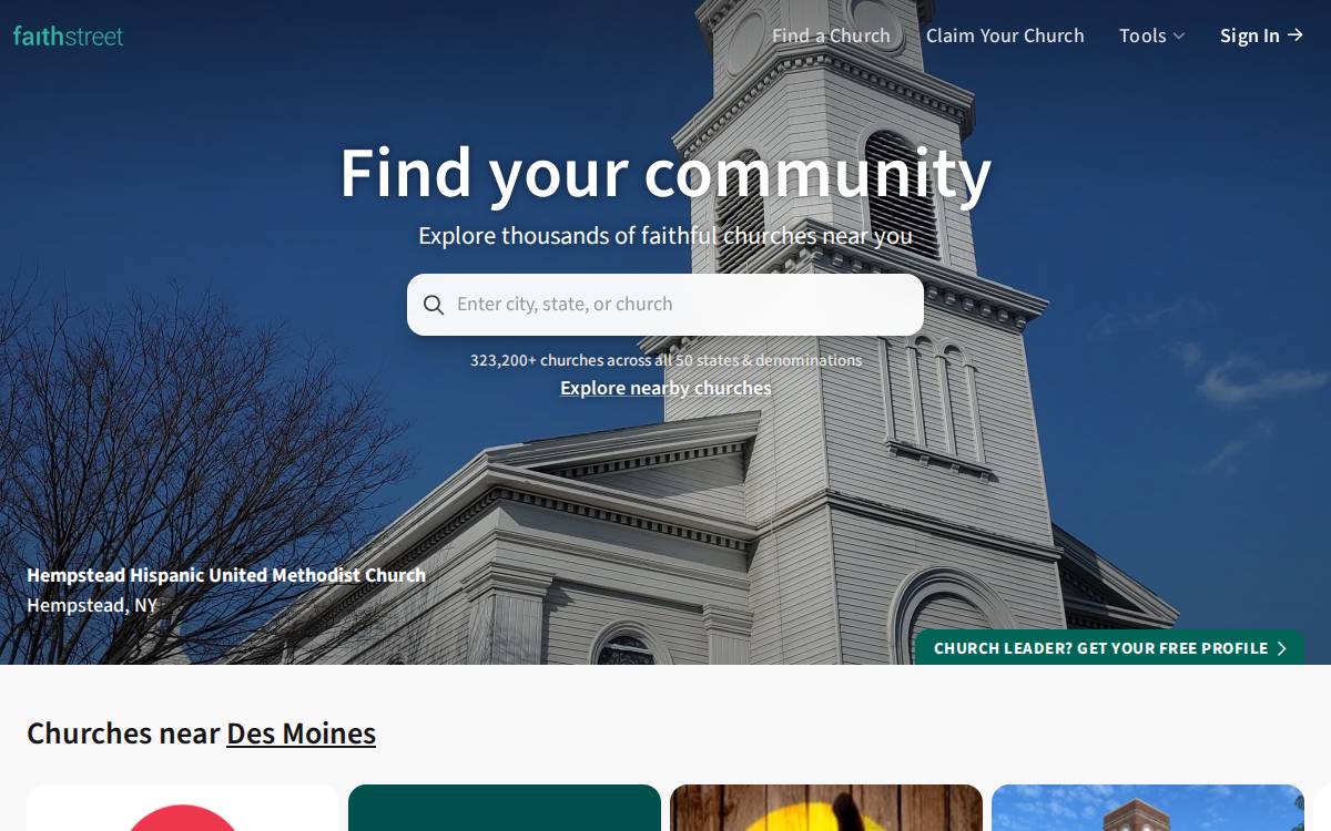 FaithStreet website preview