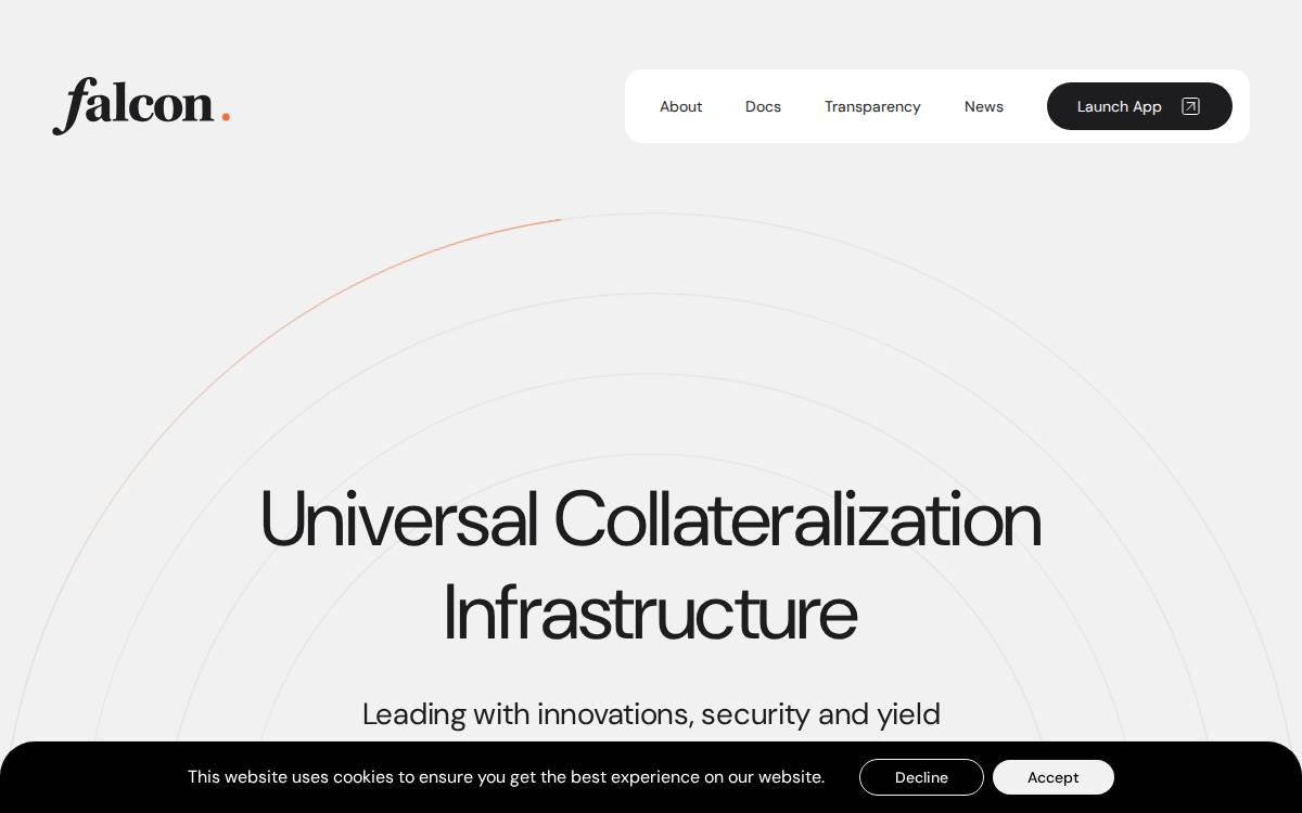 Falcon Finance website preview