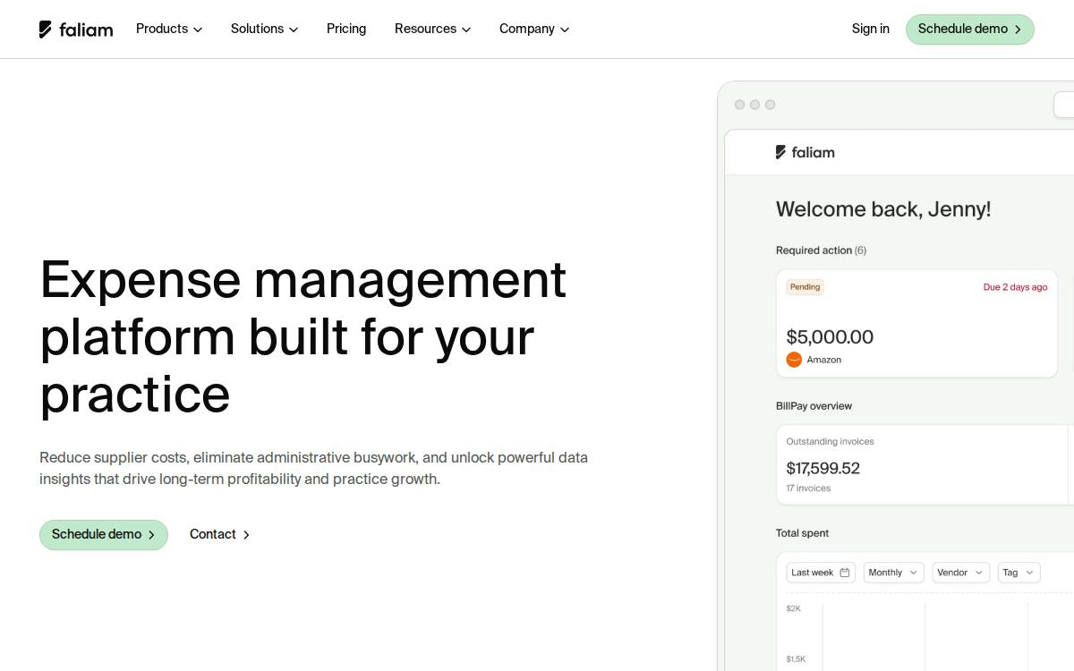 Faliam website preview