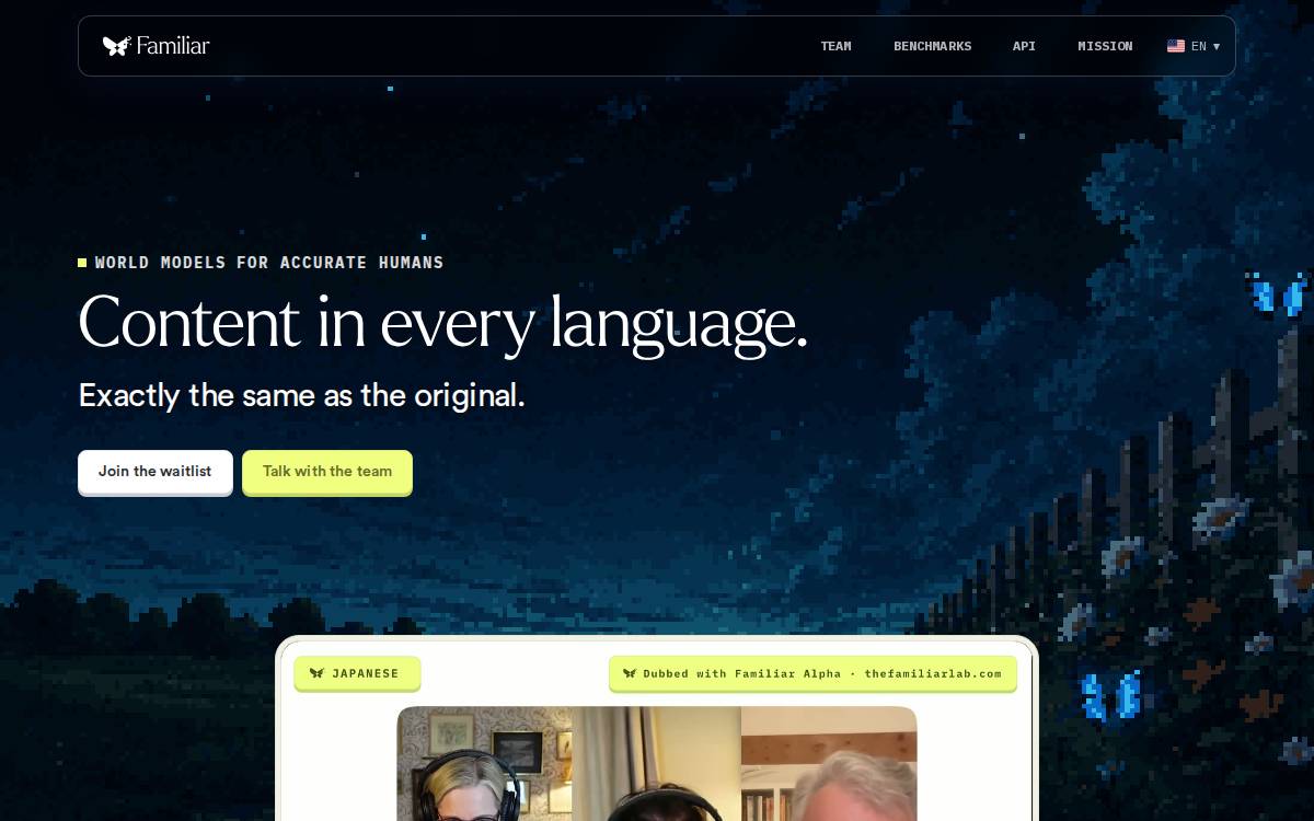 Familiar website preview