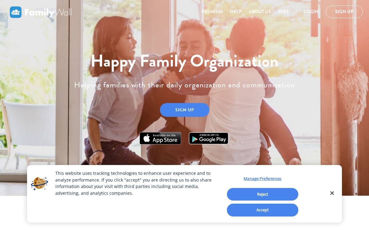 FamilyWall website preview