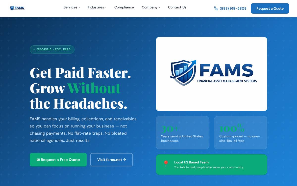 Fams website preview