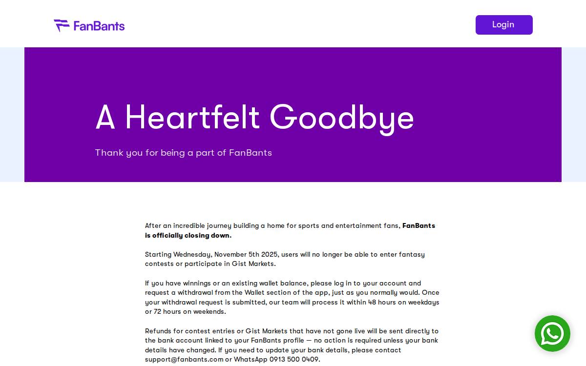 Fanbants website preview