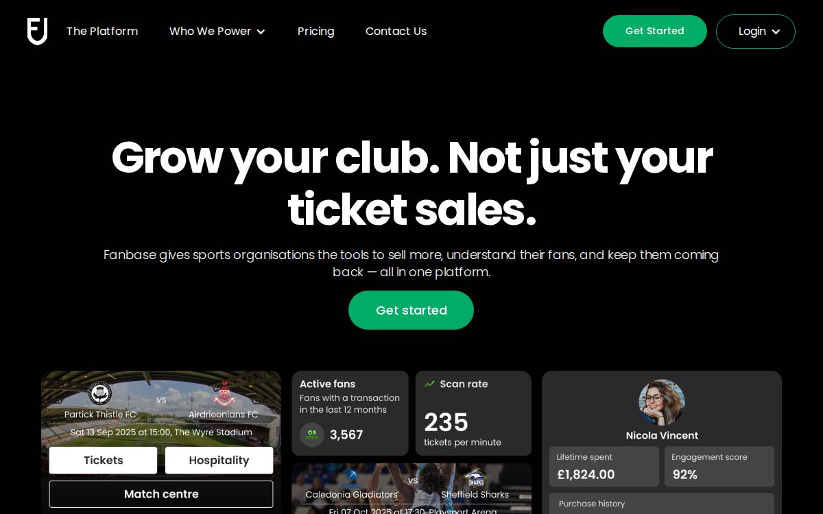 Fanbase website preview