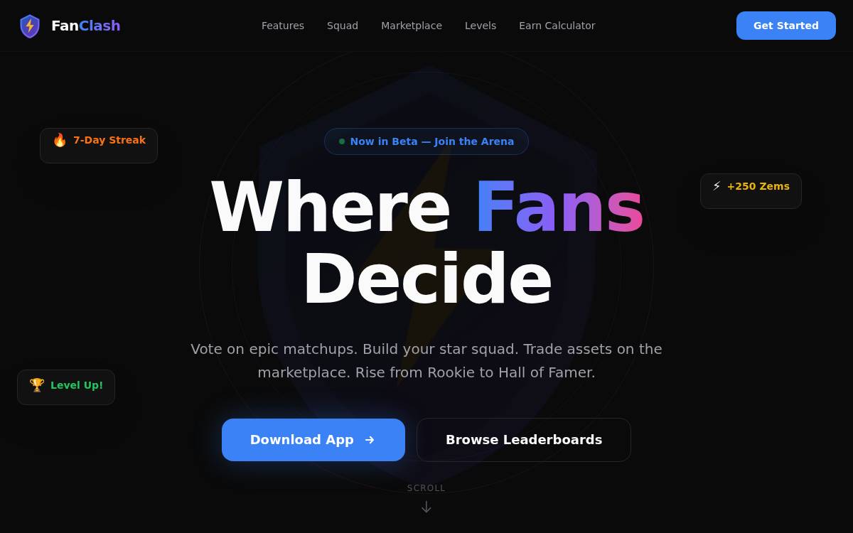 FanClash website preview