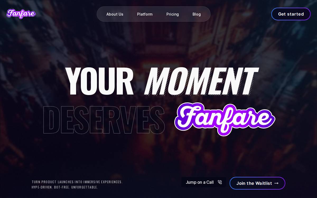 Fanfare website preview