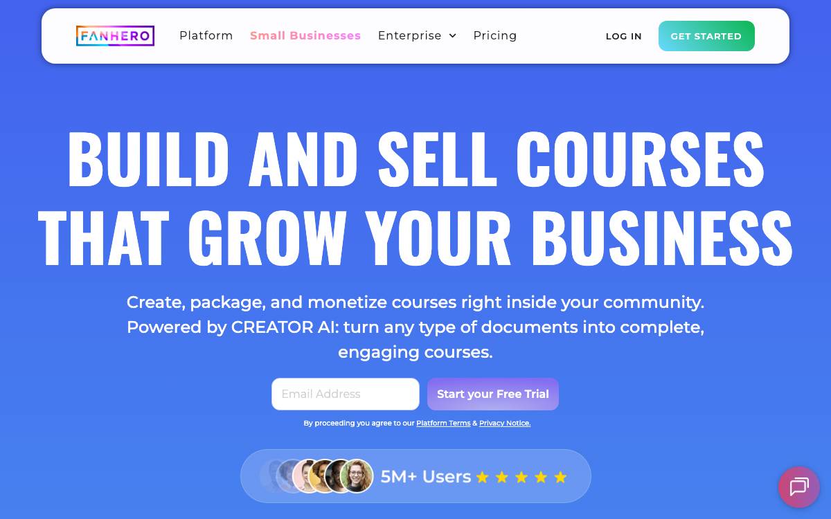 FanHero website preview