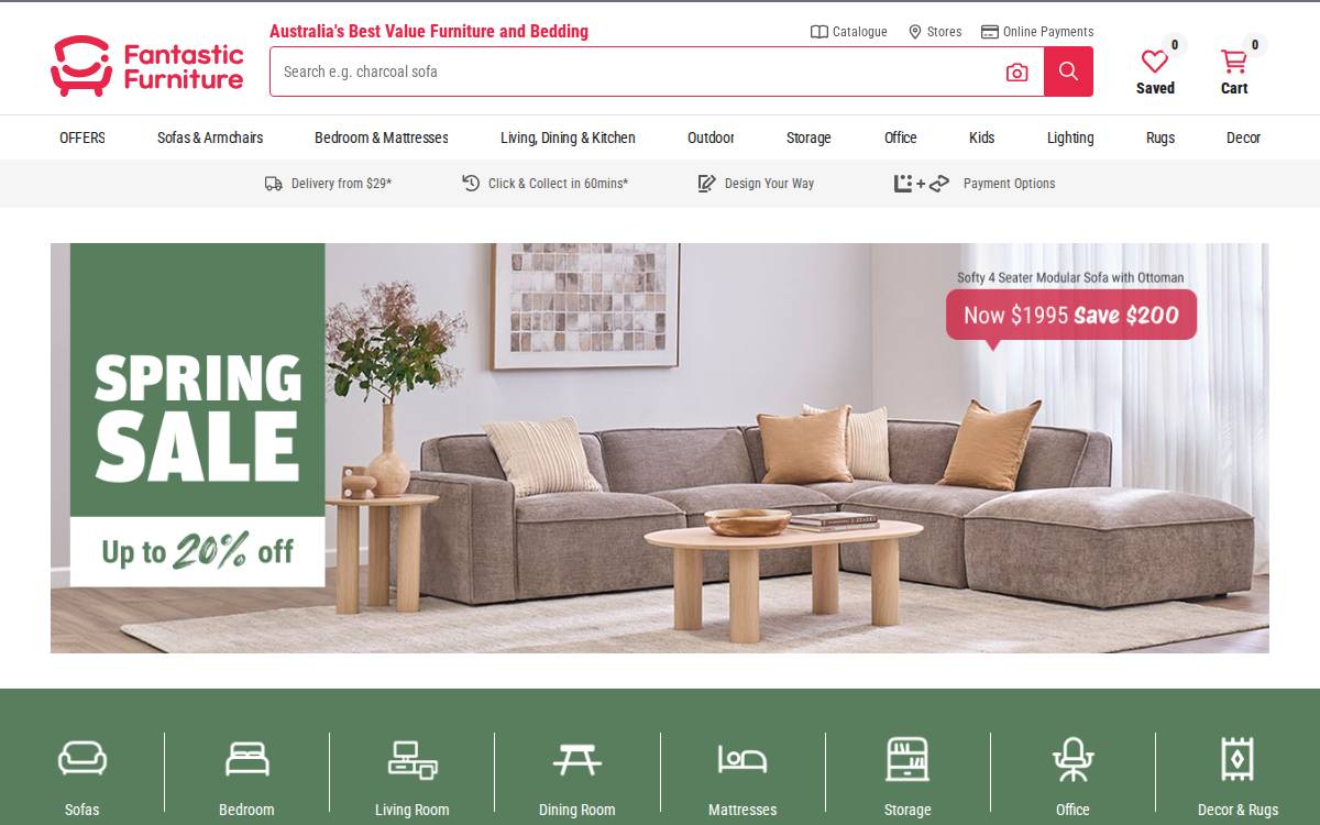 Fantastic Furniture website preview