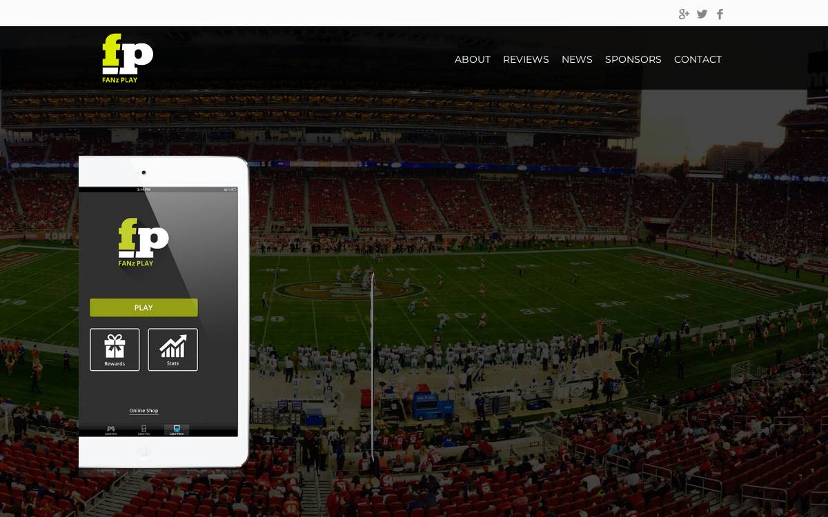 Fanzplayapp website preview