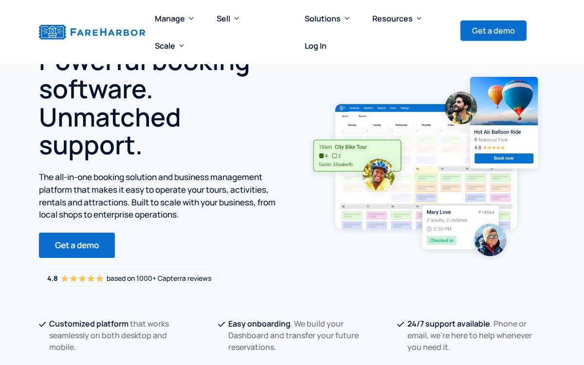 FareHarbor website preview