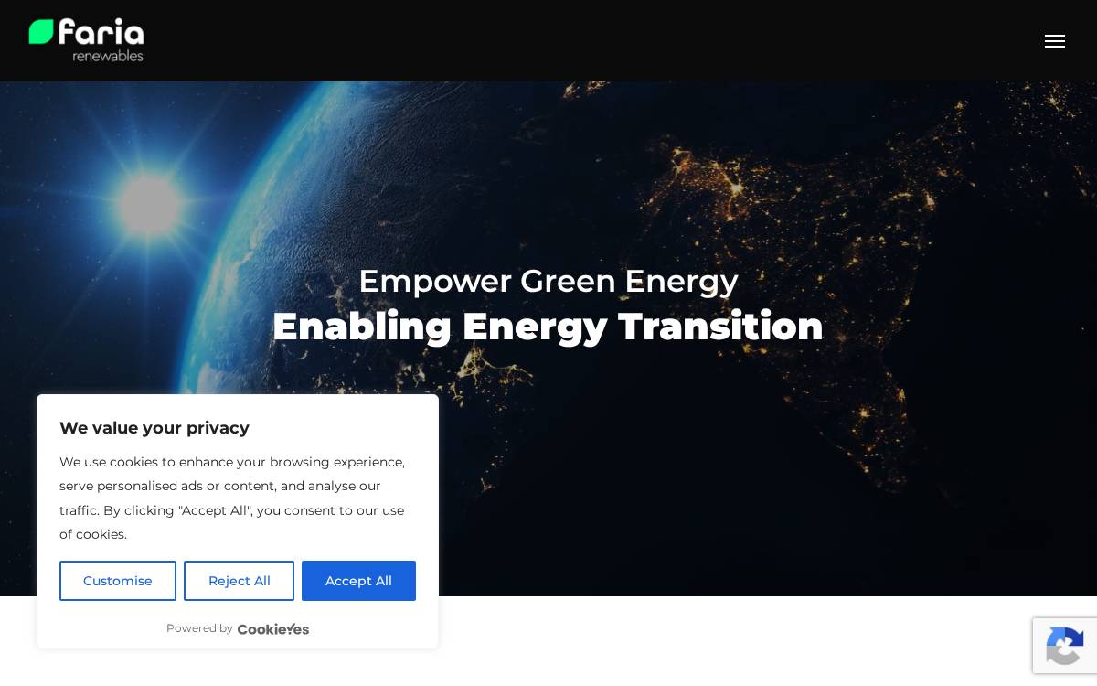 Faria Renewables website preview