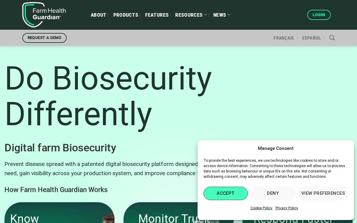 Farm Health Guardian website preview