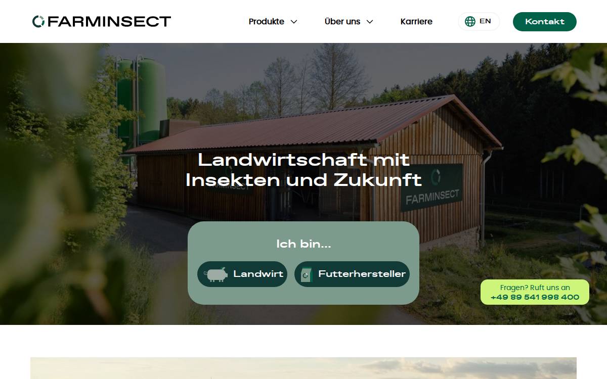 Farminsect website preview