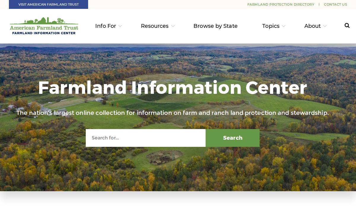 Farmland Information Center website preview