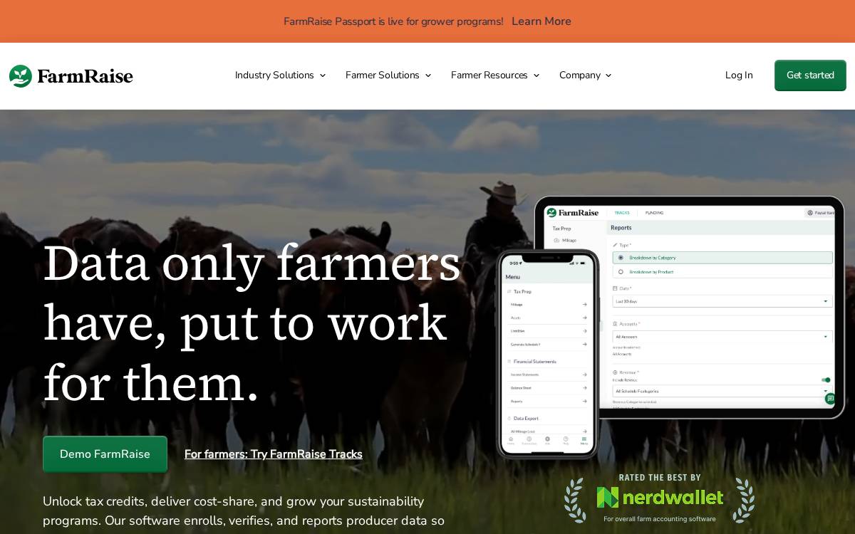 FarmRaise website preview